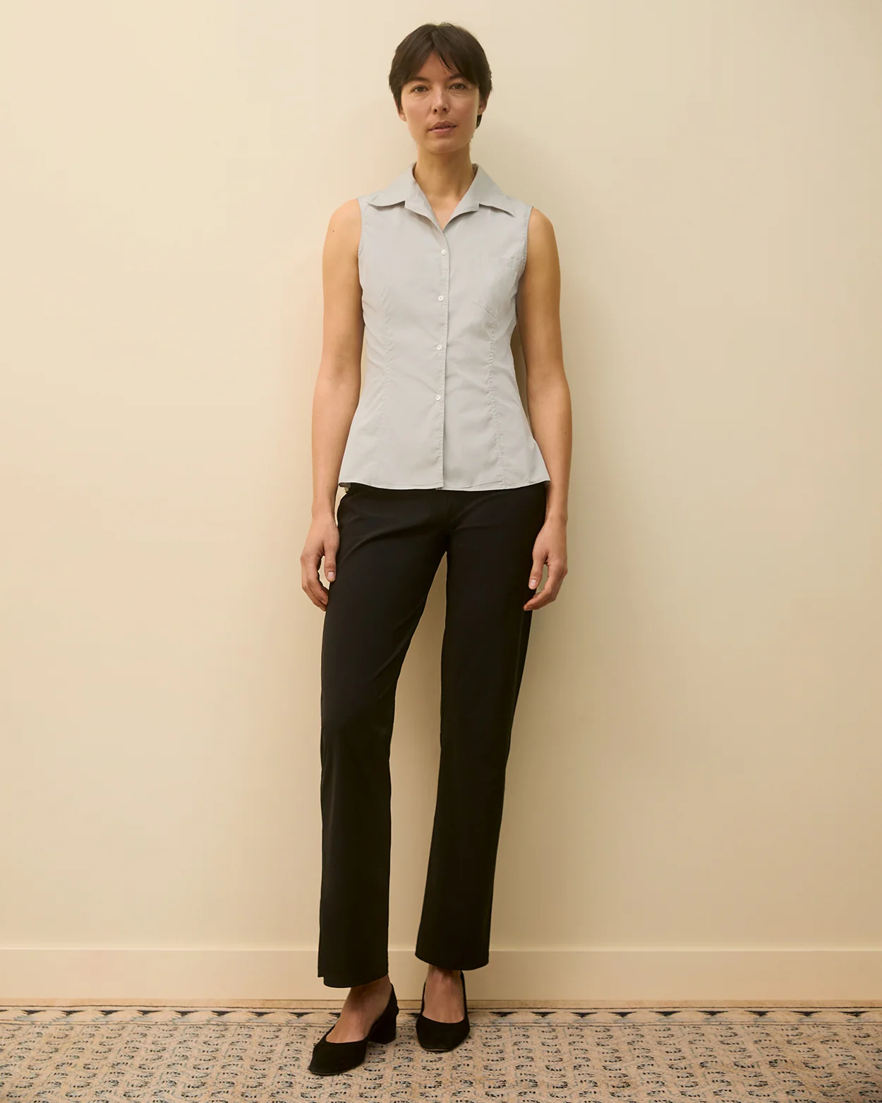 ROSIE SLEEVELESS SHIRT | Grey