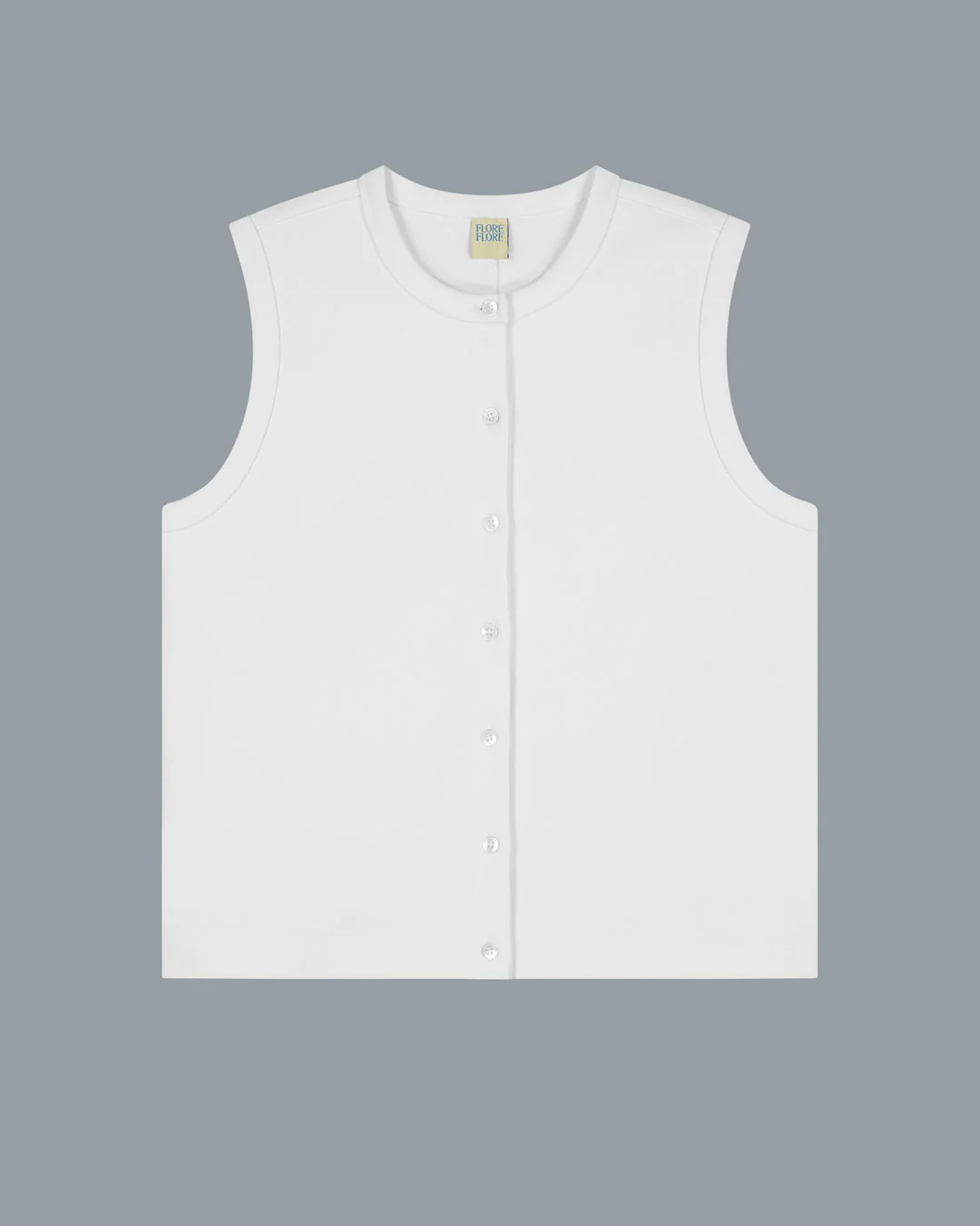 POPPY SLEEVELESS CARDIGAN | White