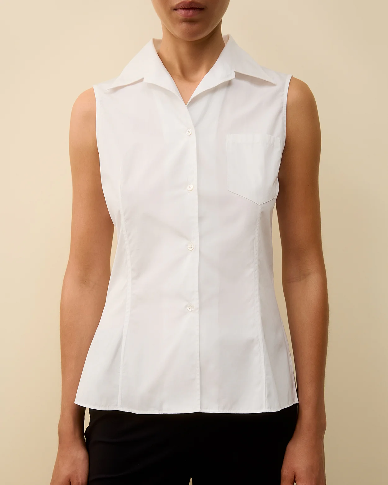 ROSIE SLEEVELESS SHIRT | White